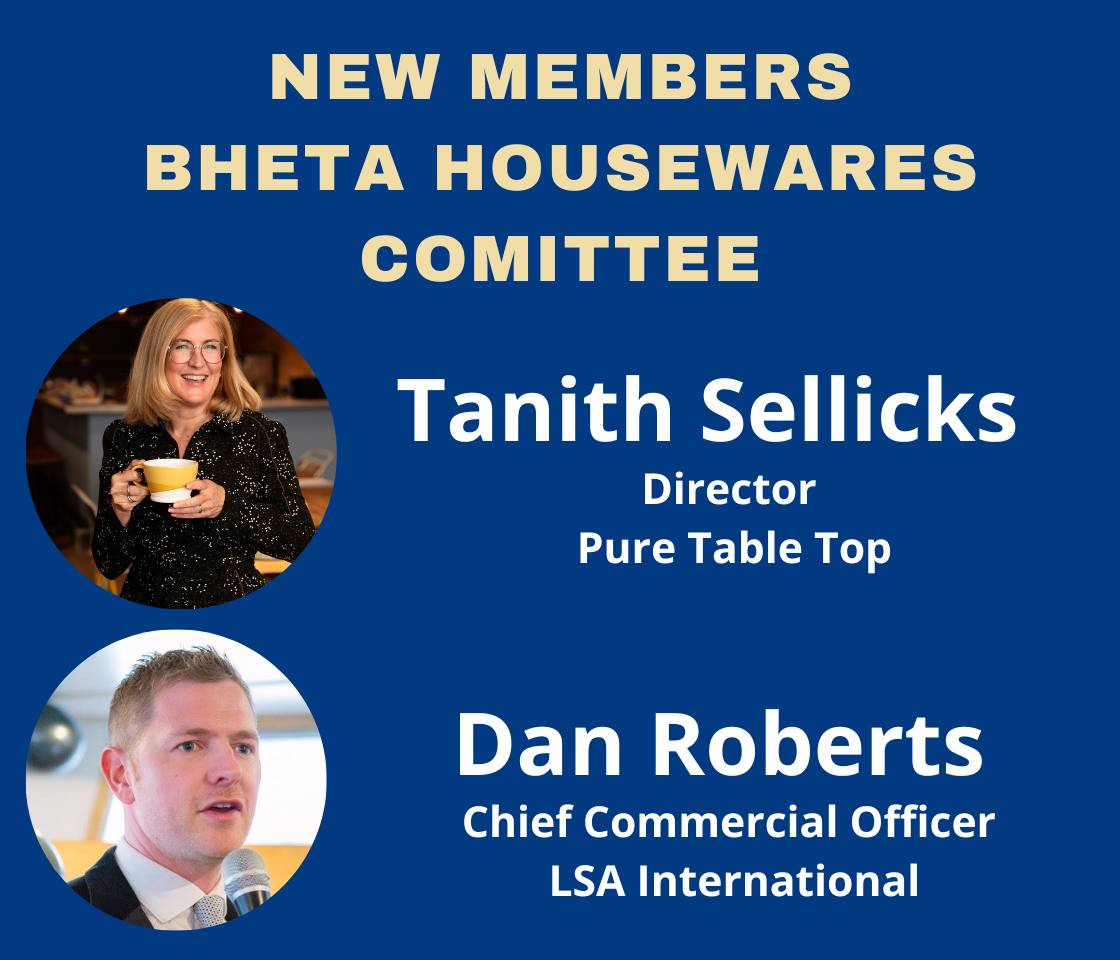 Tanith Sellicks and Dan Roberts join BHETA Housewares Committee